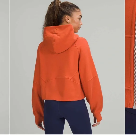 lululemon scuba oversize full zip Women's Orange Hoodie canyon orange M/L - Picture 4 of 10